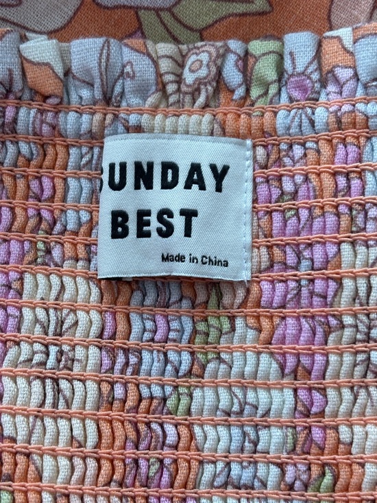 Aritzia Sunday Best Linen Blend Hadley Floral Puff Sleeve Babydoll Mini Dress XL - Picture 5 of 12